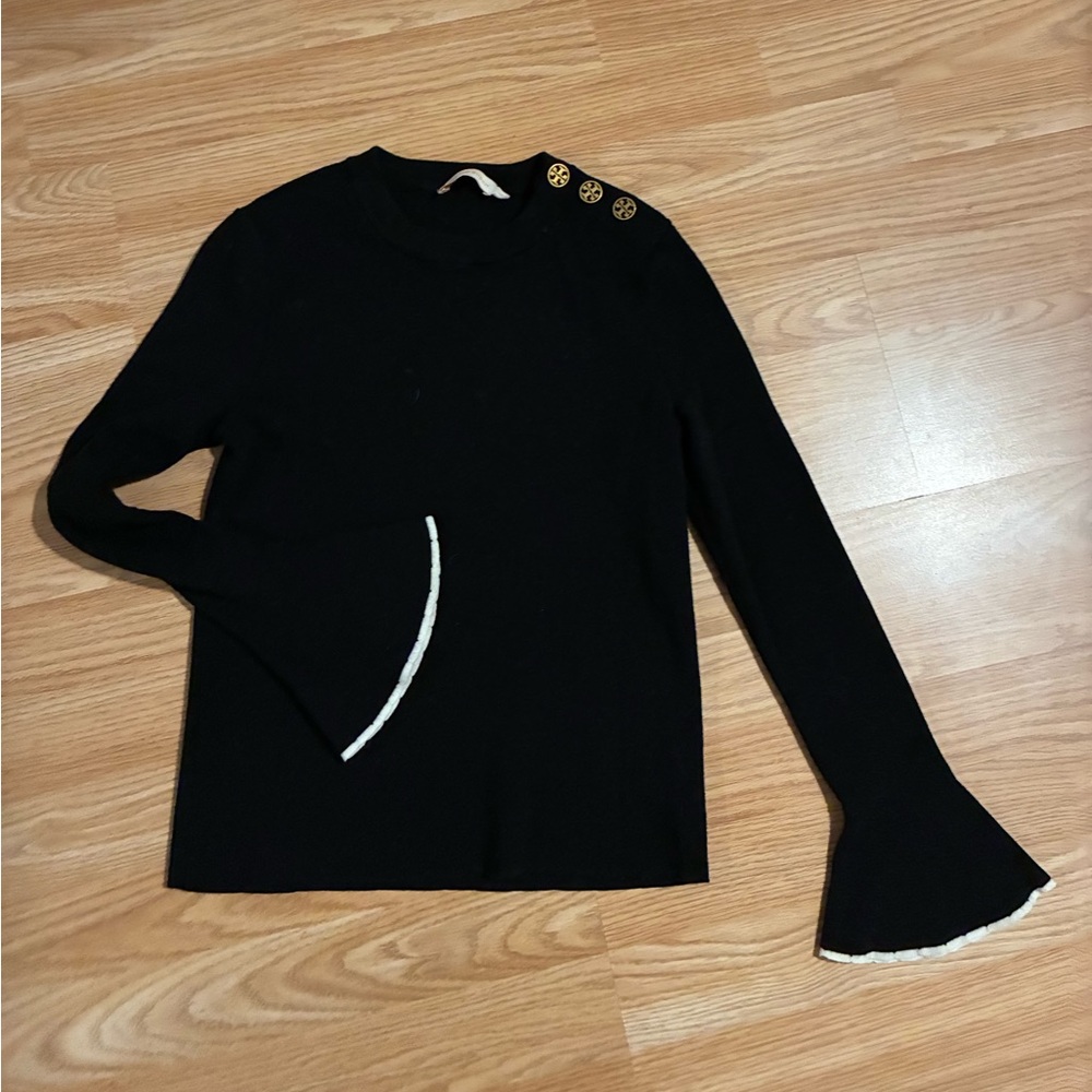 Tory Burch Black Crew Neck Sweater